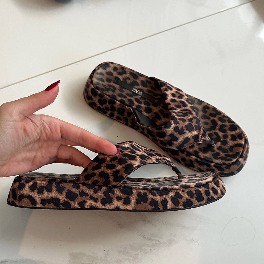 Zara Brown Leopard Women's Sandals